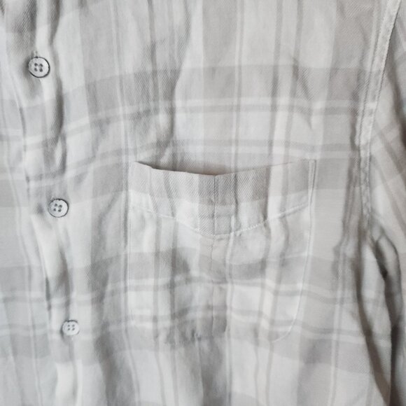 Rag & Bone Shirt Mens Small Gray White Plaid Button Down Long Sleeve Cotton - Picture 2 of 10